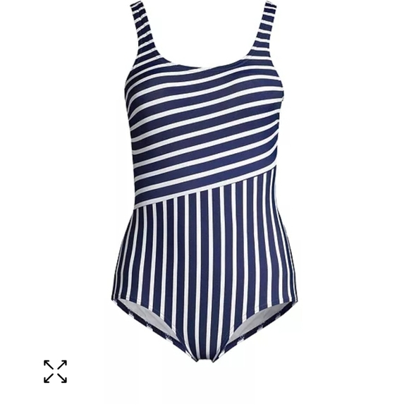 Lands' End Women's Chlorine Resistant Soft Cup Tugless Sporty One Piece Swimsuit - Picture 1 of 10